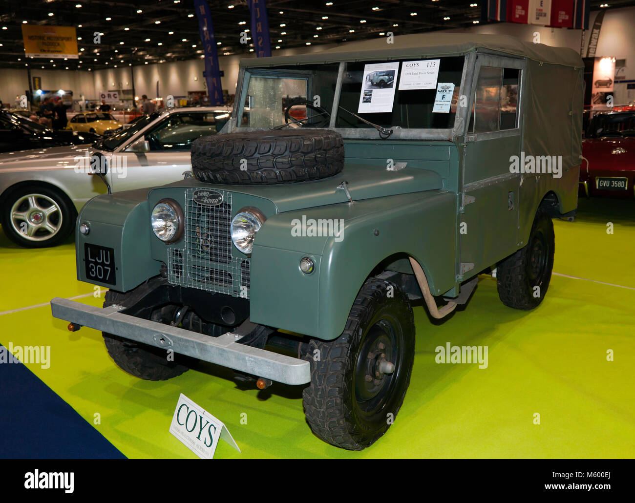 A 1954 Series One Land Rover, on display at the 2018 London Classic Car Show Stock Photo