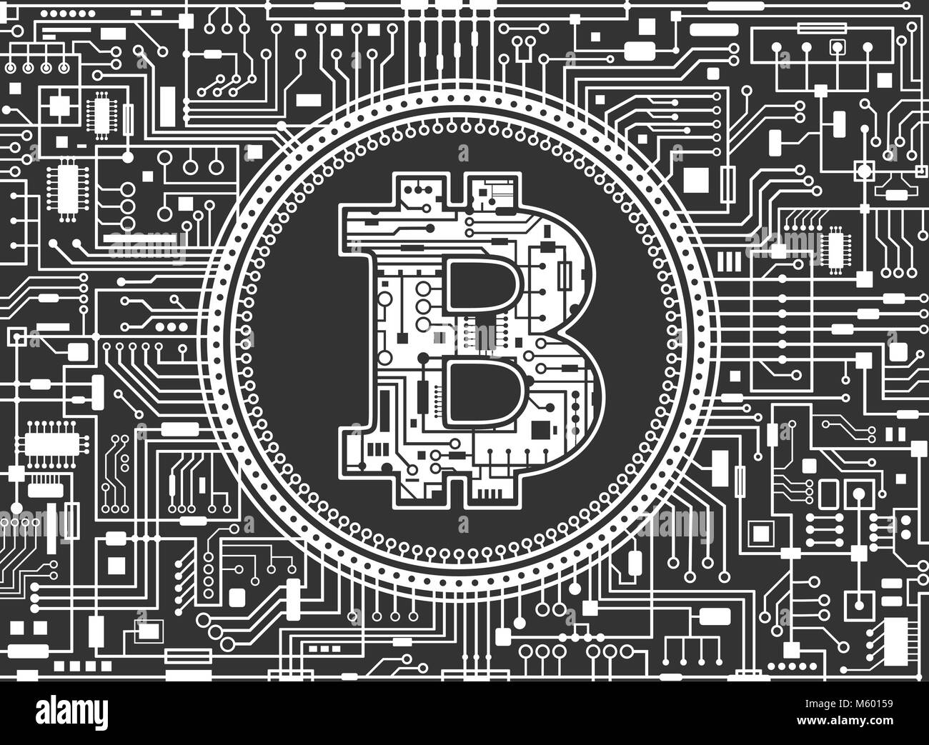 Bitcoin digital currency background Stock Vector