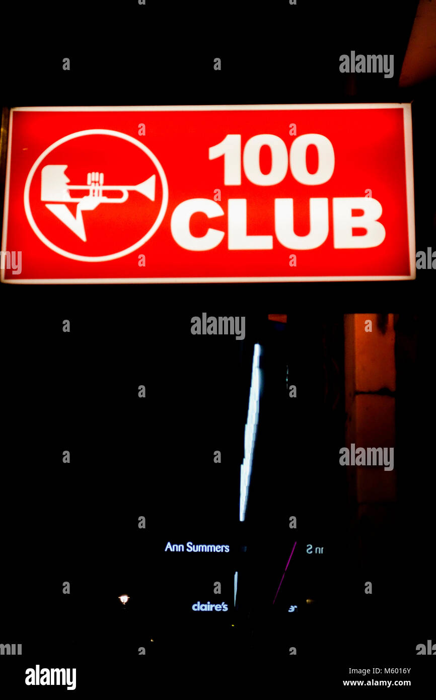 100 Club, Oxford Street, Fitzrovia, London, W1, UK Stock Photo