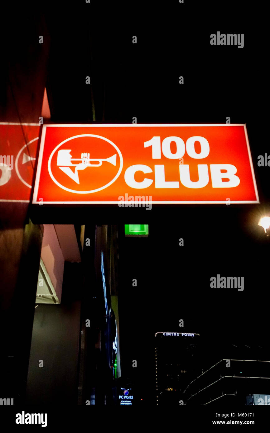 100 Club, Oxford Street, Fitzrovia, London, W1, UK Stock Photo