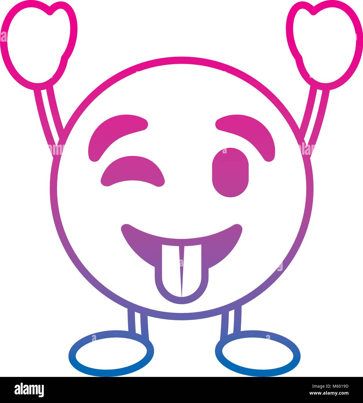 emoticon cartoon face tongue out character Stock Vector Image & Art - Alamy