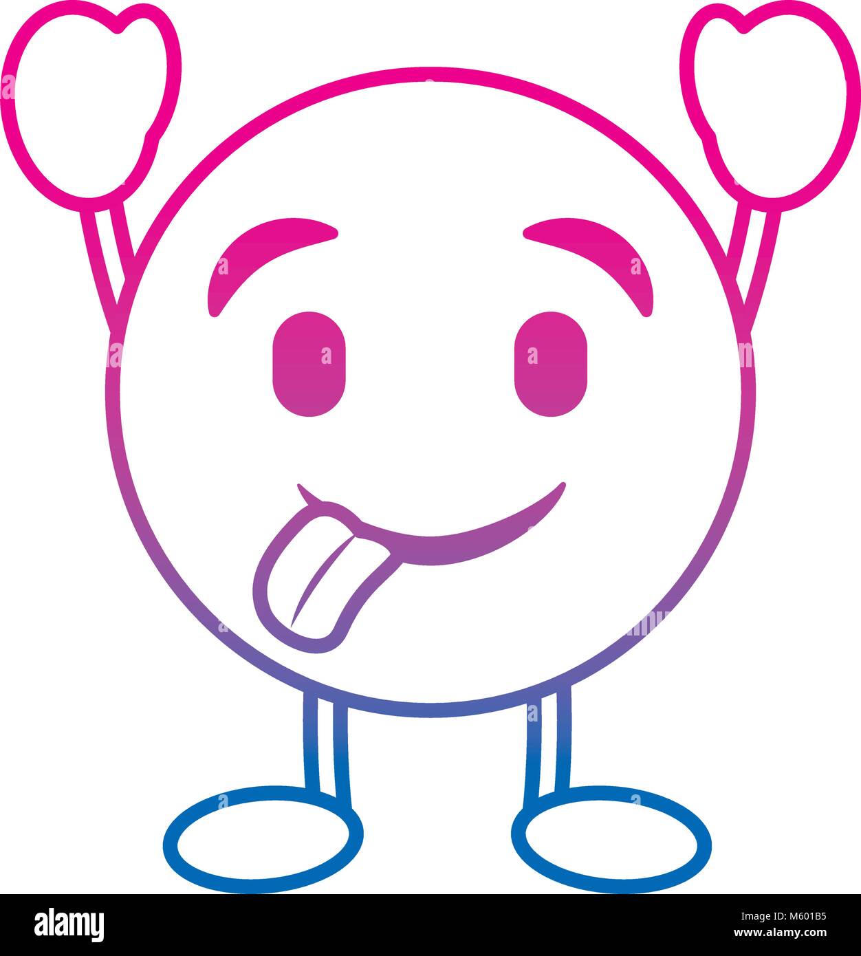 emoticon cartoon face tongue out character Stock Vector Image & Art - Alamy