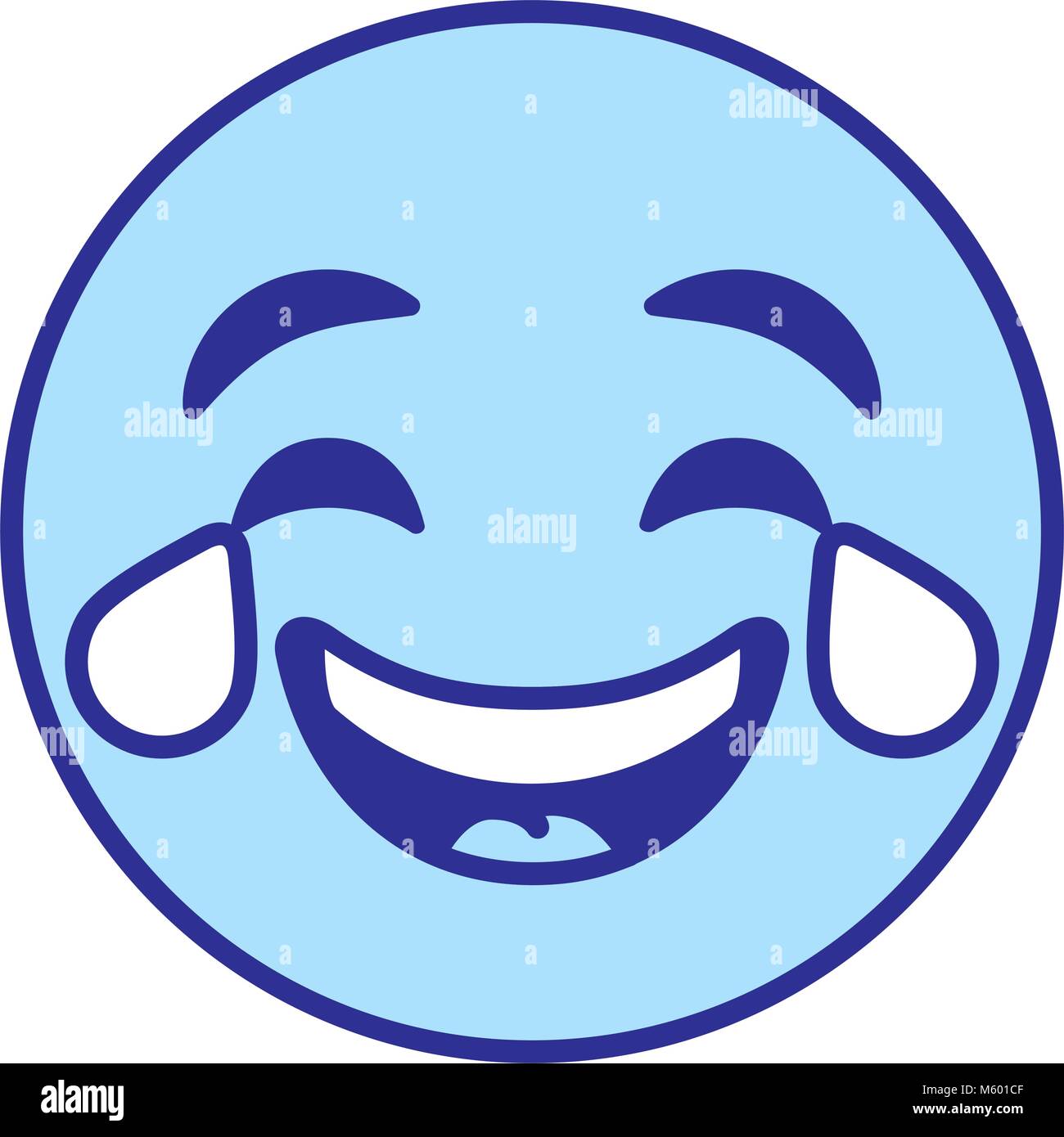 cute smile emoticon happy tears blue Stock Vector Image & Art Alamy