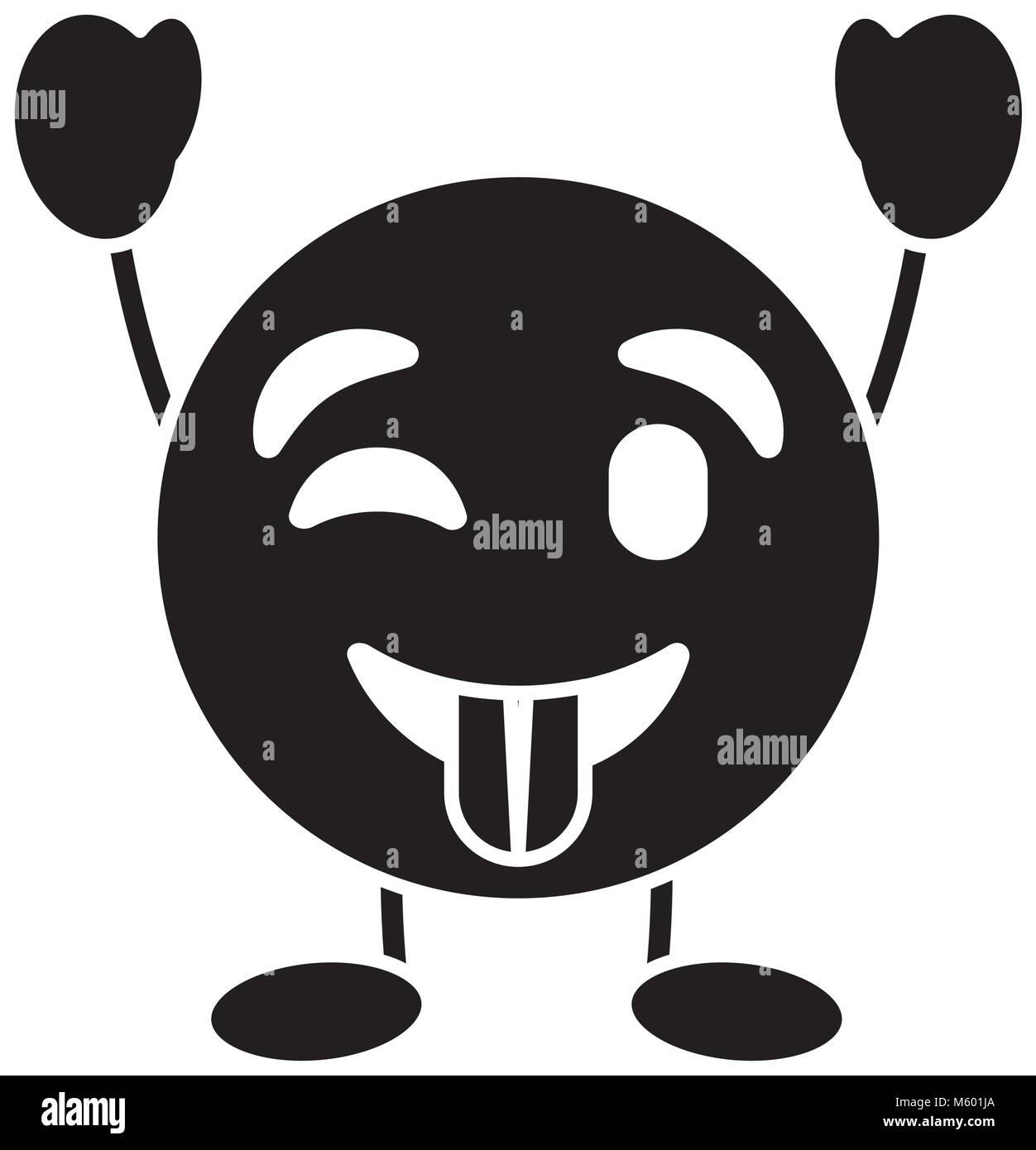 purple emoticon cartoon face tongue out character Stock Vector Image ...