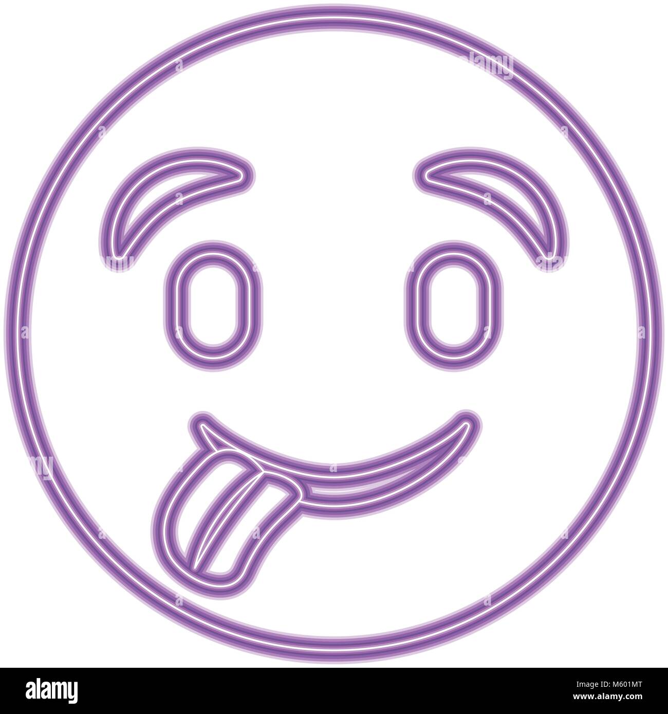 purple emoticon cartoon face tongue out Stock Vector Image & Art - Alamy