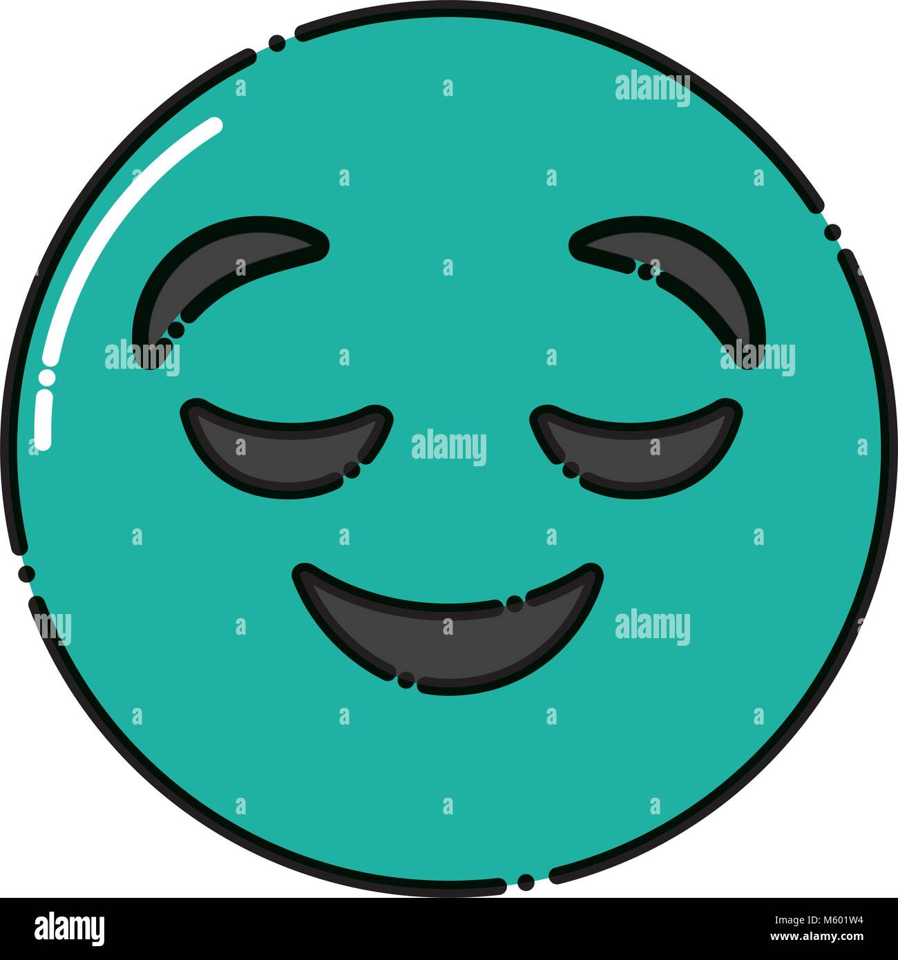 green emoticon cartoon face grinning closed eyes Stock Vector Image ...