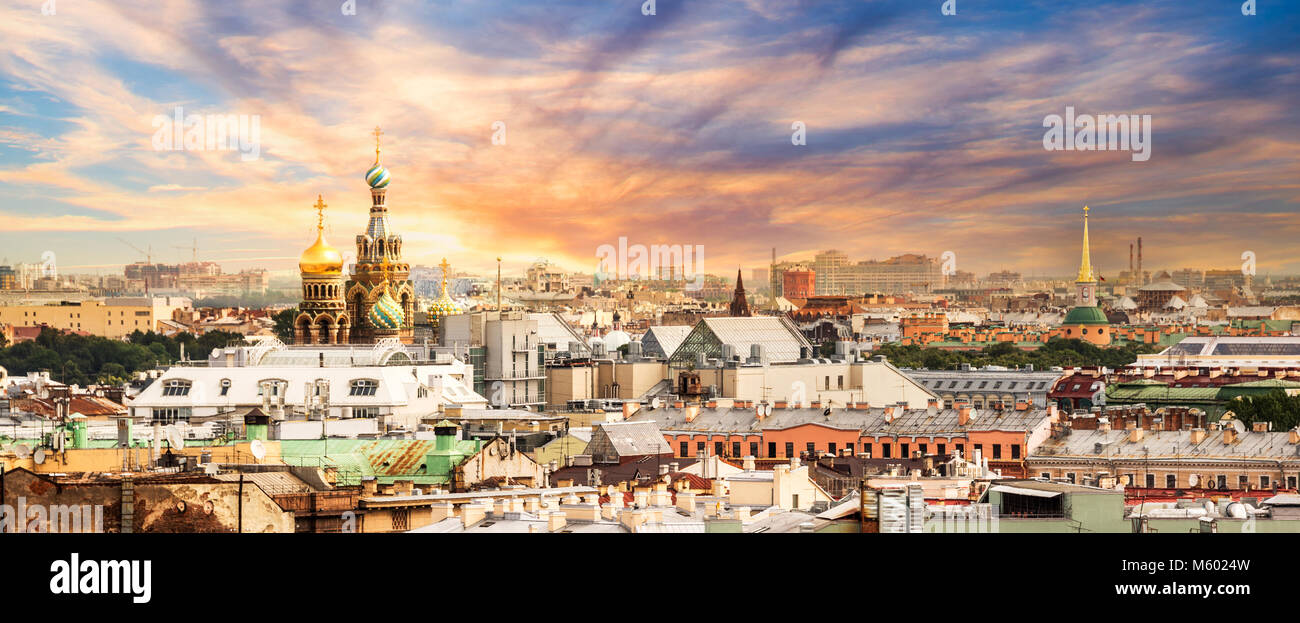 Aerial view of St Petersburg, Russia Stock Photo