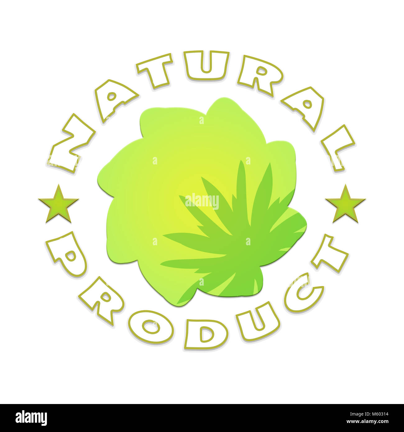 Natural product label on a white background Stock Photo