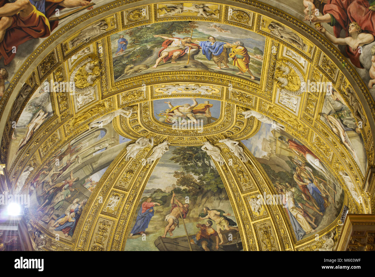 An extraordinary cycle of frescoes on the ceiling of Sant'Andrea della Valle in Rome (Apse) Stock Photo