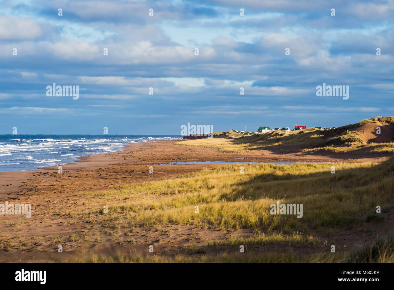 Empty north shore beach in rural Prince Edward Island, Canada. Stock Photo