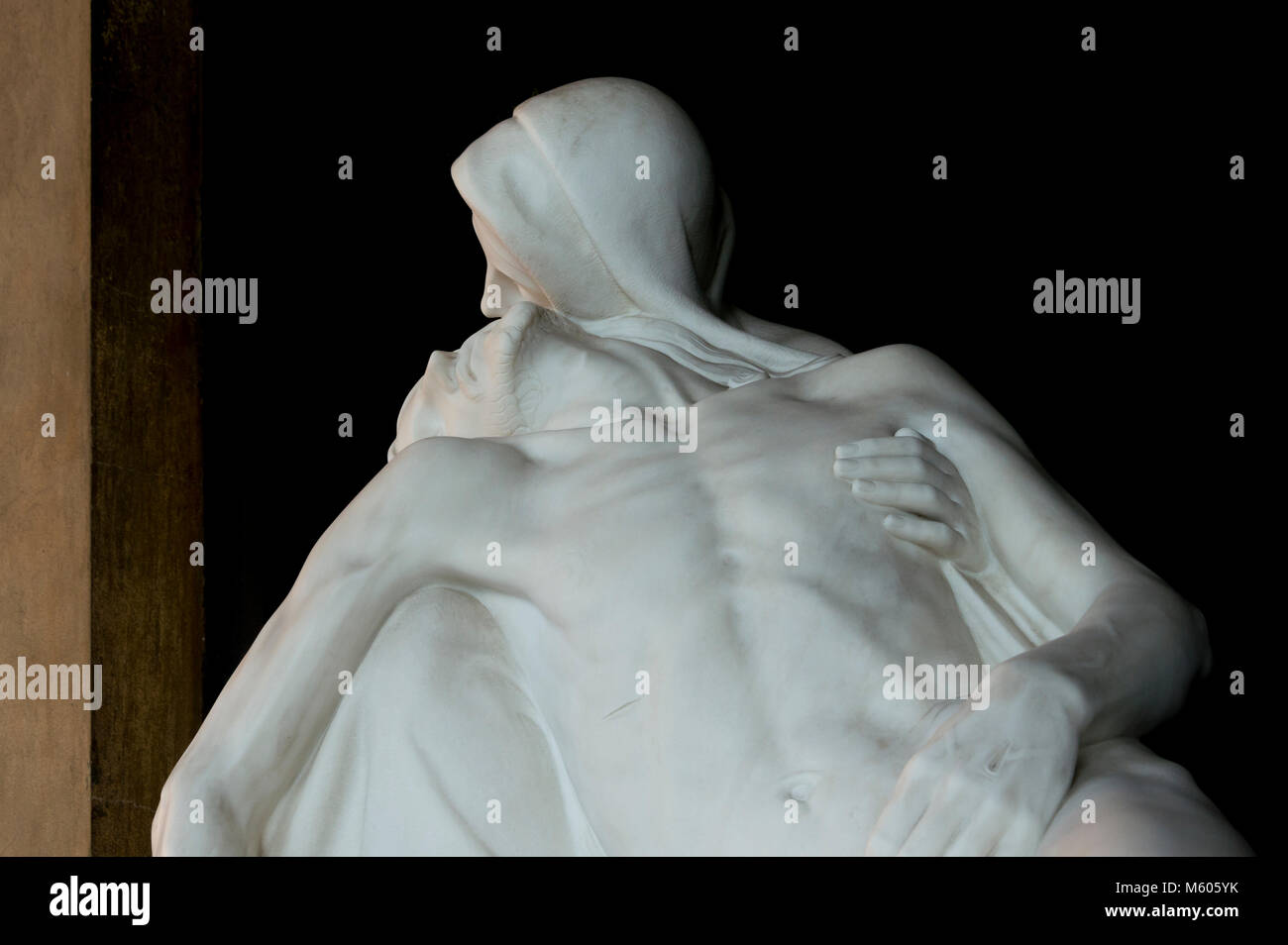 More than 100 years old religious statue Madonna and Christ (compassion) Stock Photo
