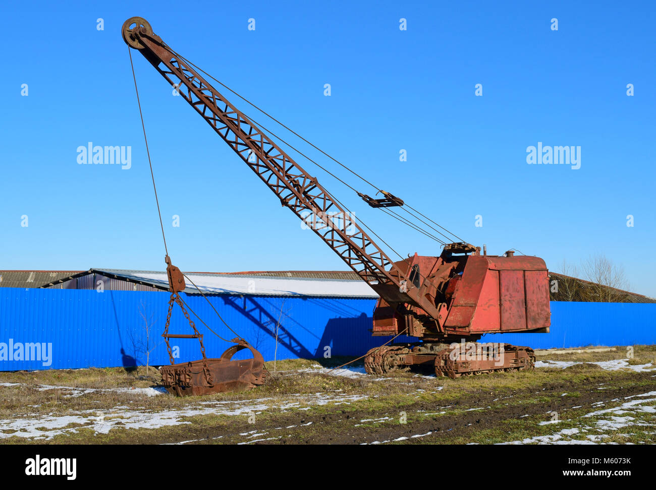 Old quarry near the dragline Stock Photo Alamy