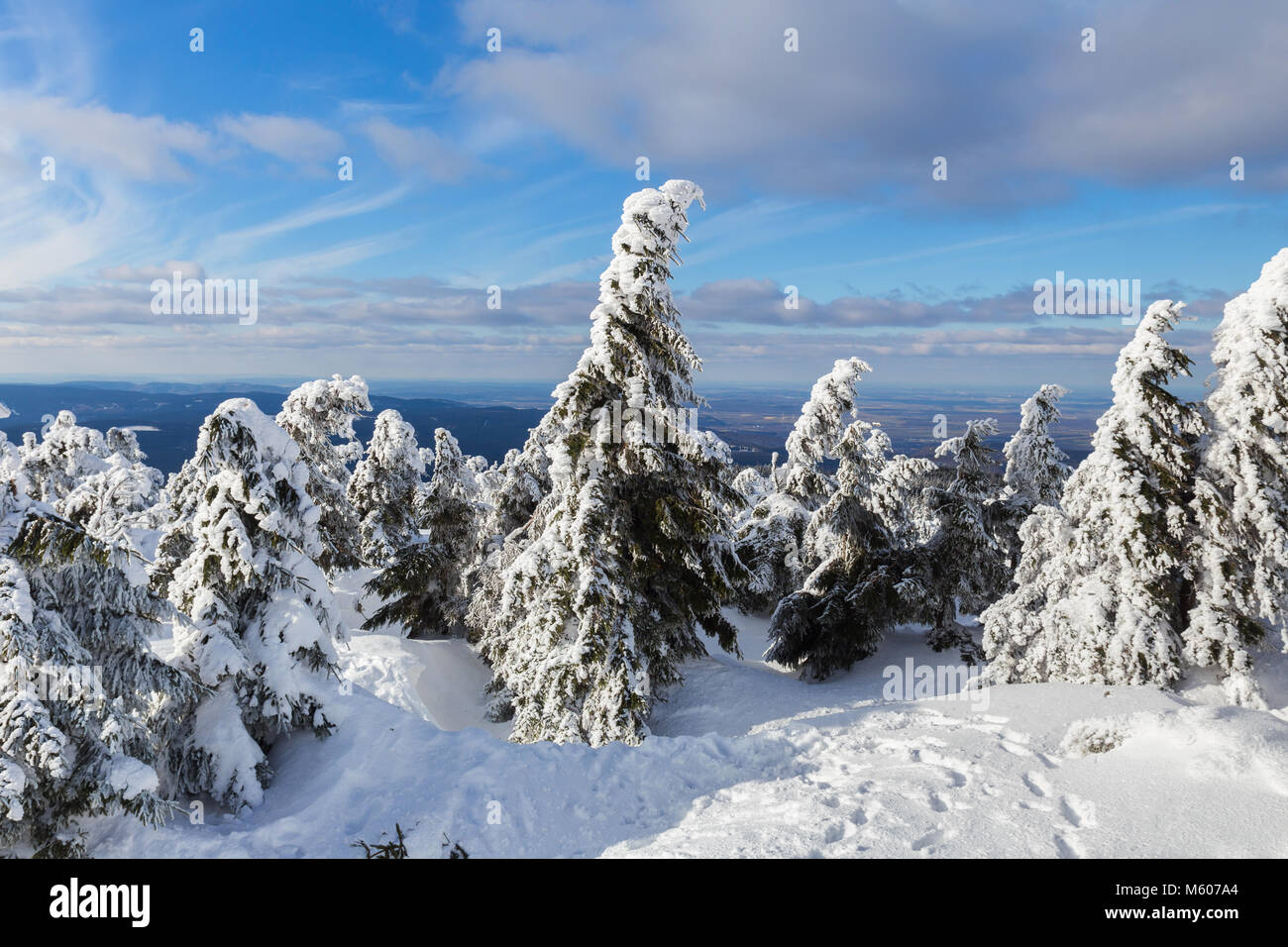 brocken mountain germany winter landscape Stock Photo - Alamy