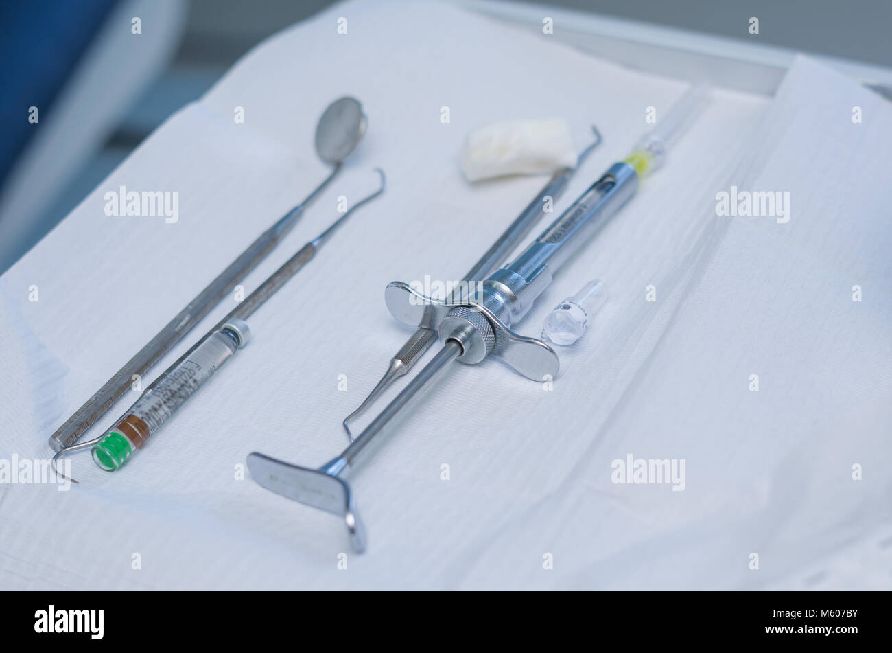 Dental instruments on the table Stock Photo Alamy