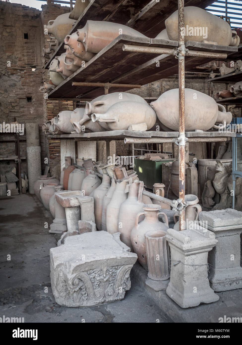 Artefacts excavated from the remains of Pompeii, Italy Stock Photo Alamy