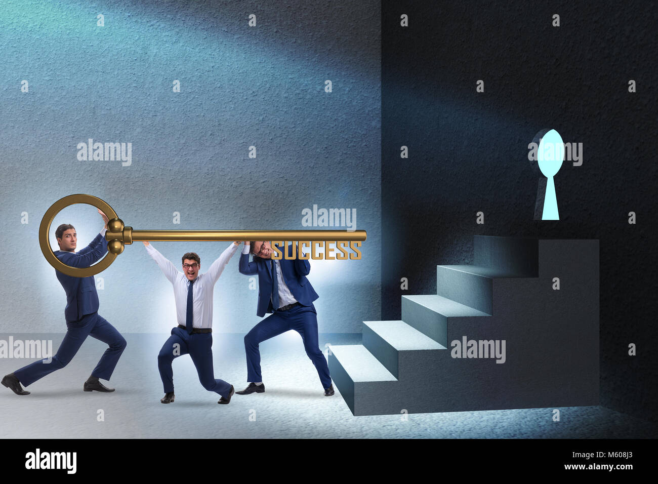 Businessmen in business success concept with key Stock Photo - Alamy