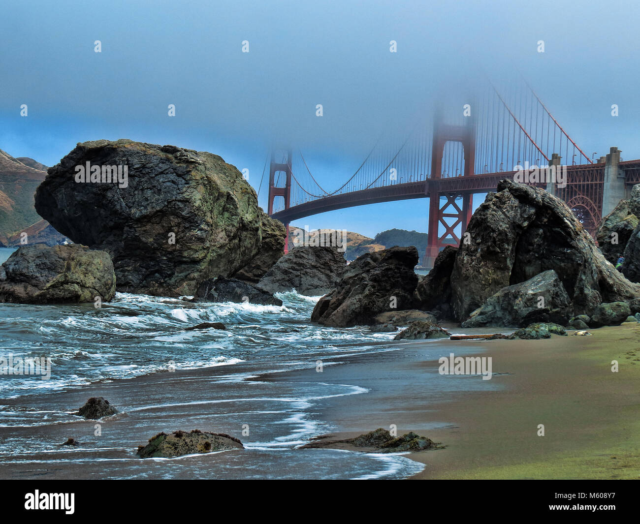Views of the Golden Gate Bridge from Marshal's Beach,San Francisco ...