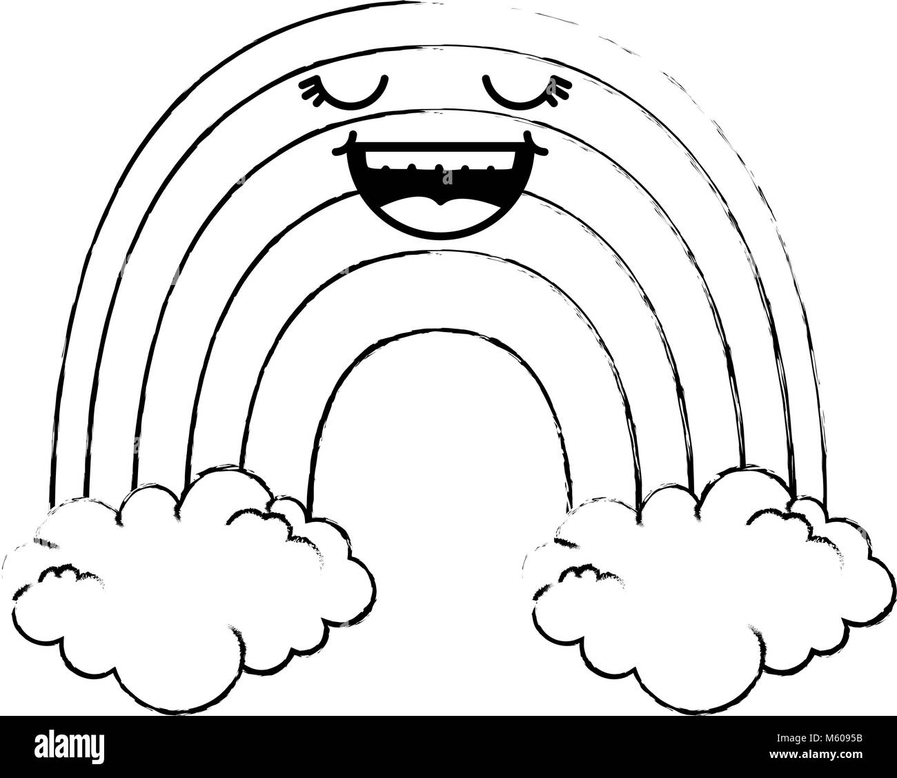 cute rainbow kawaii character vector illustration design Stock Vector ...