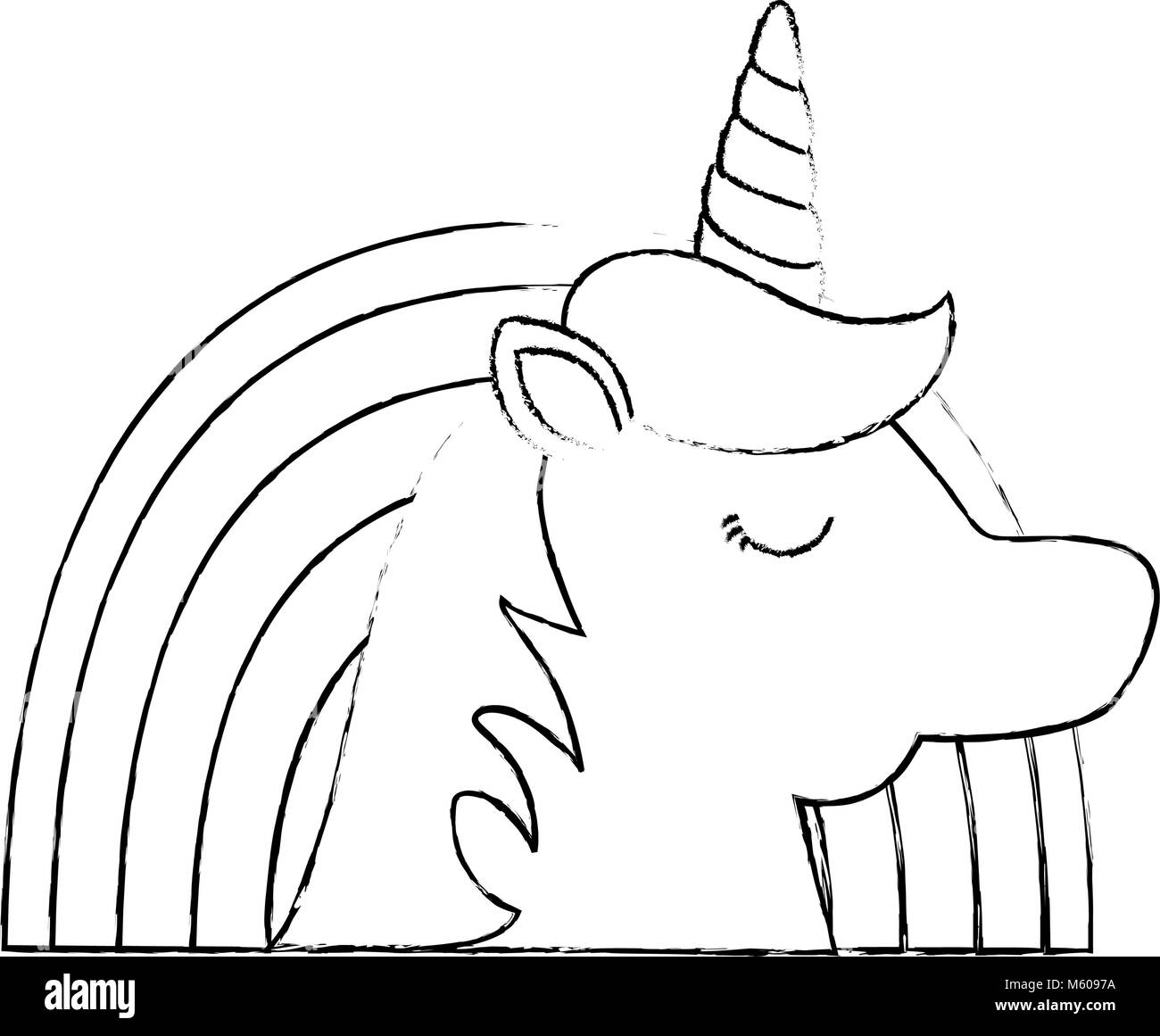 Unicorn Rainbow Black and White Stock Photos & Images - Alamy