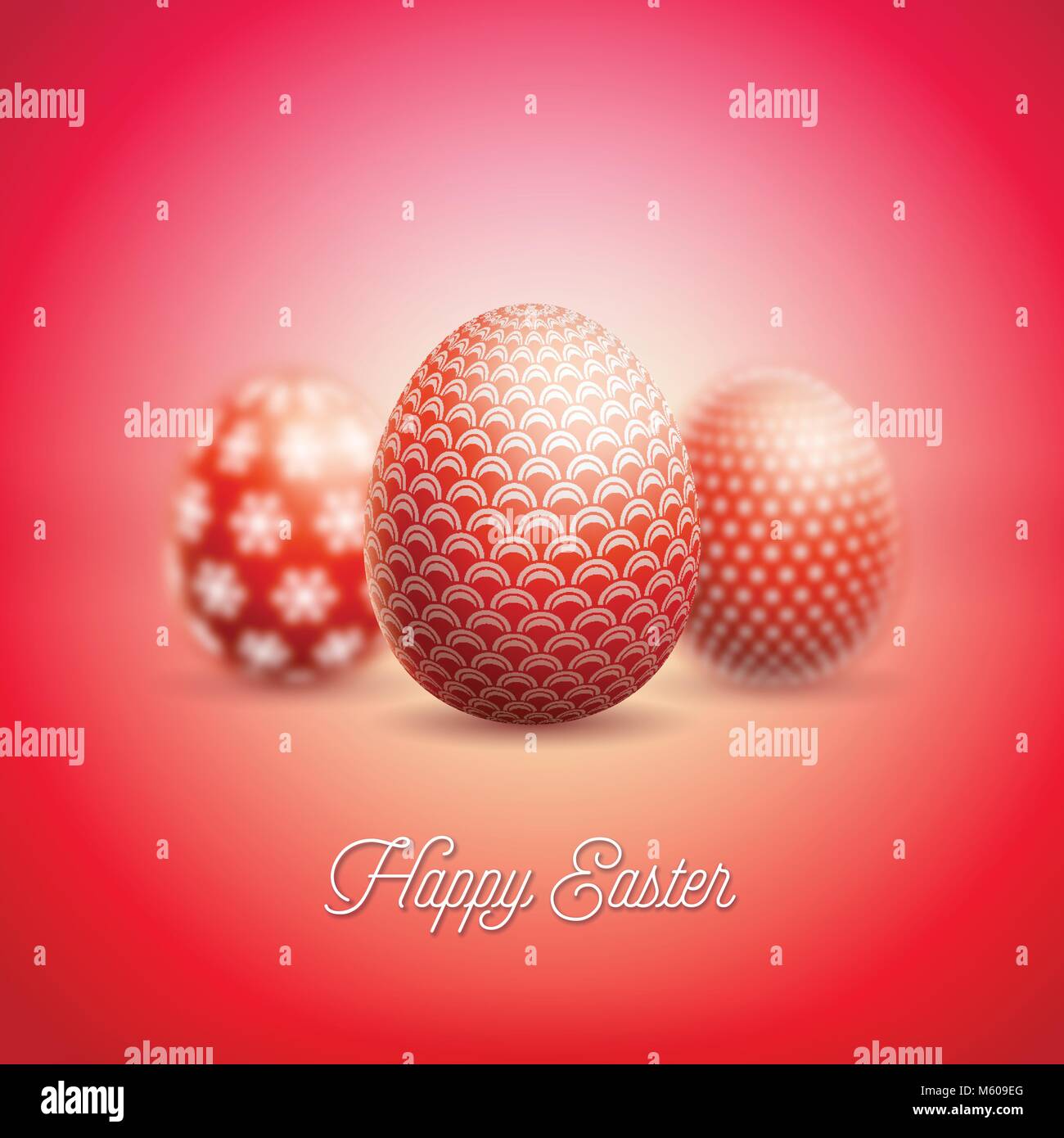 Vector Illustration of Happy Easter Holiday with Painted Egg and Flower ...