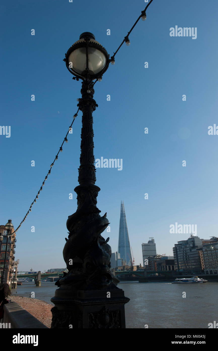 The Shard is seen form St Pauls Walk, London, England Stock Photo