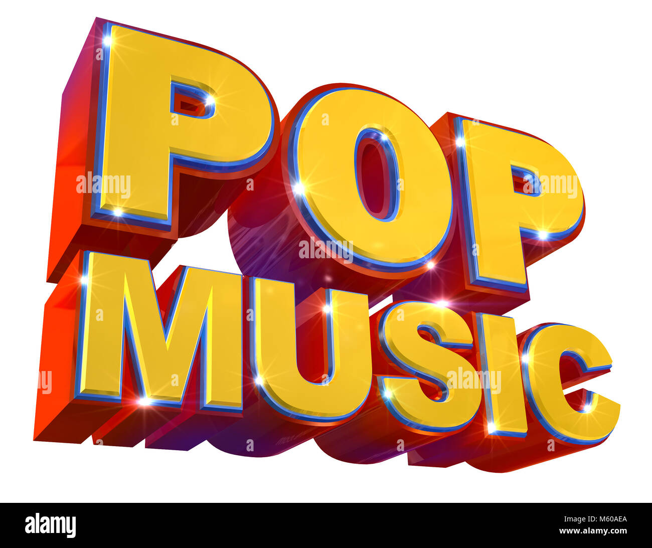 Colorful Pop Music Logo - 3d illustration Stock Photo - Alamy