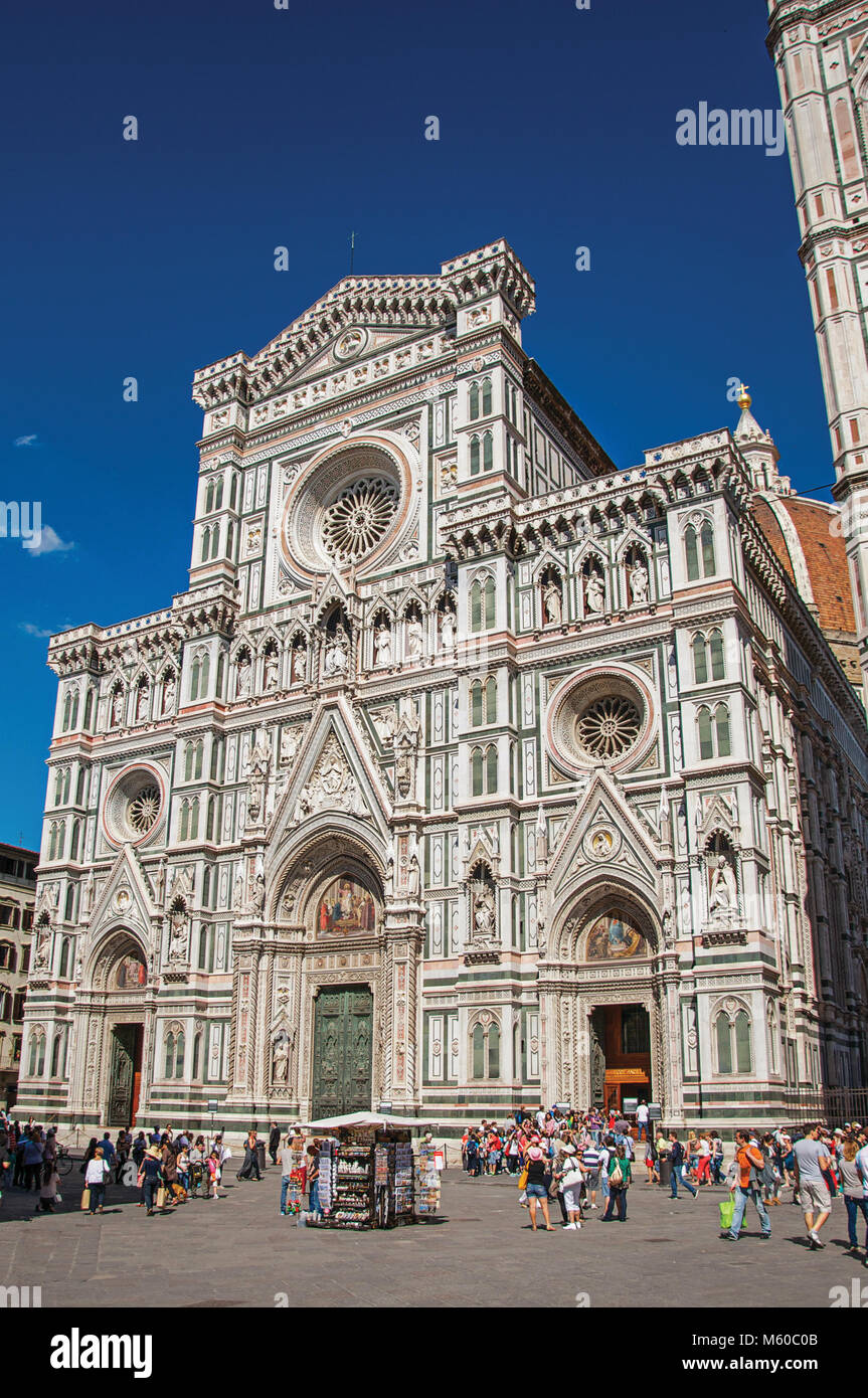 Florence, Italy. Square with Cathedral Santa Maria del Fiore and Giotto ...