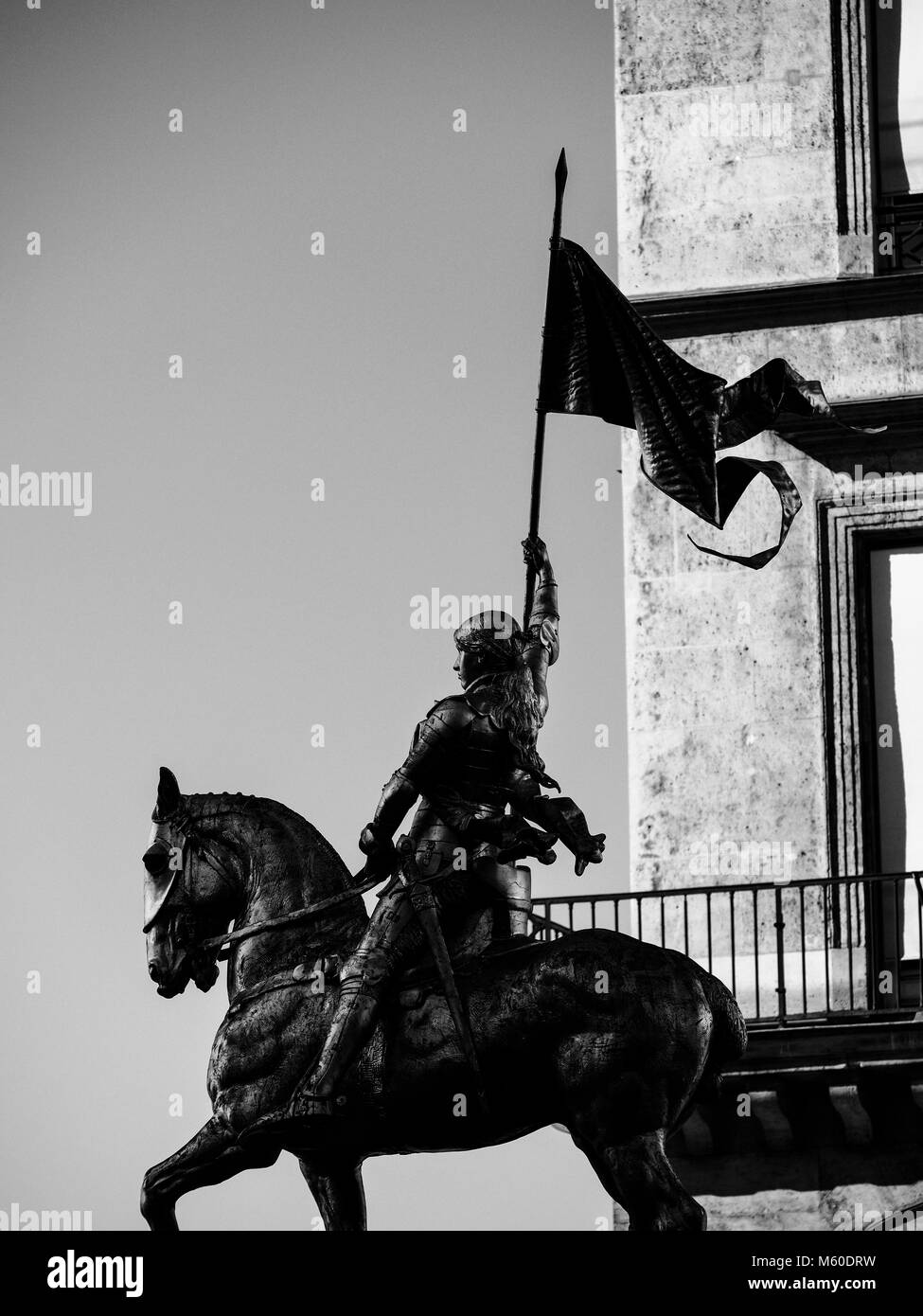 France Statue Of Joan Of Arc Black And White Stock Photos & Images - Alamy