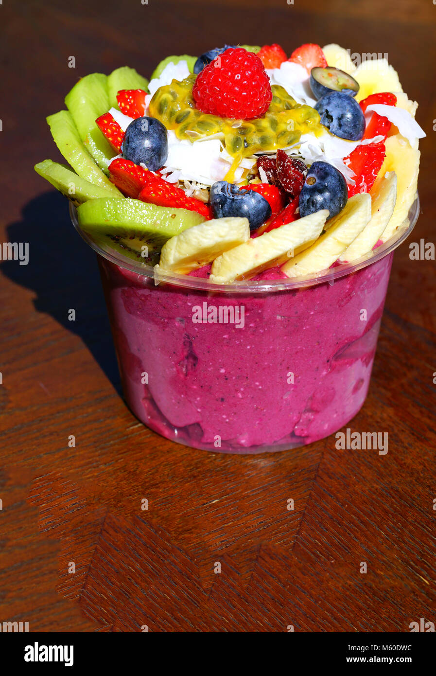 A vegan frozen acai bowl with fresh fruit Stock Photo Alamy