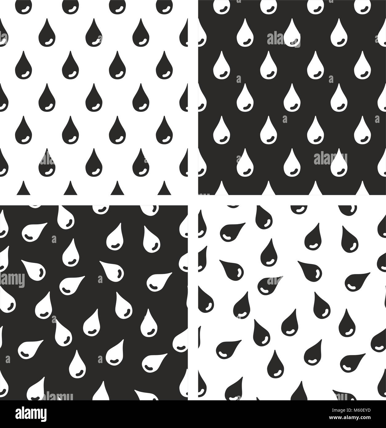Water Drops Seamless Pattern Blue Color Set Stock Vector Image & Art ...