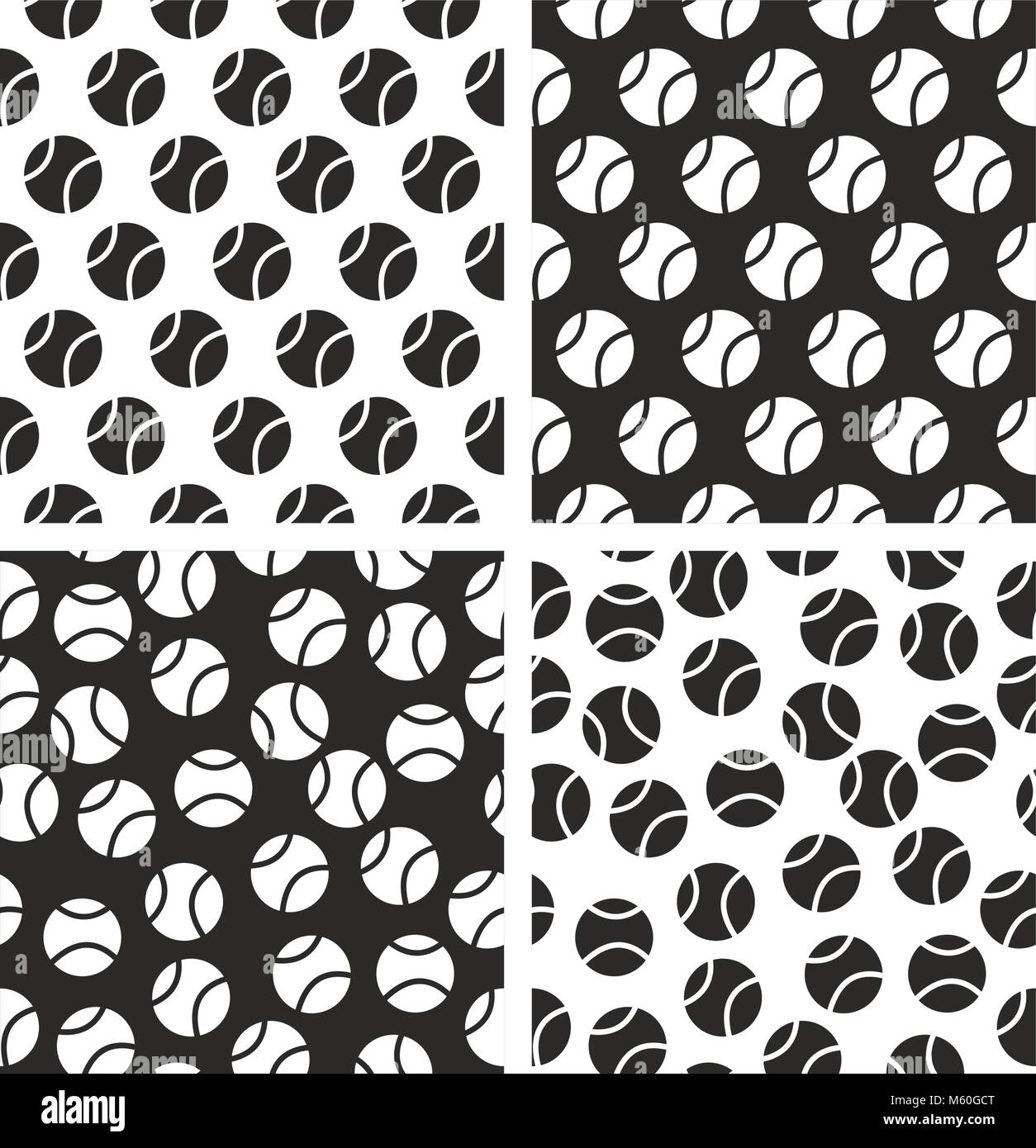 Tennis Ball Seamless Pattern Set Stock Vector Image & Art - Alamy