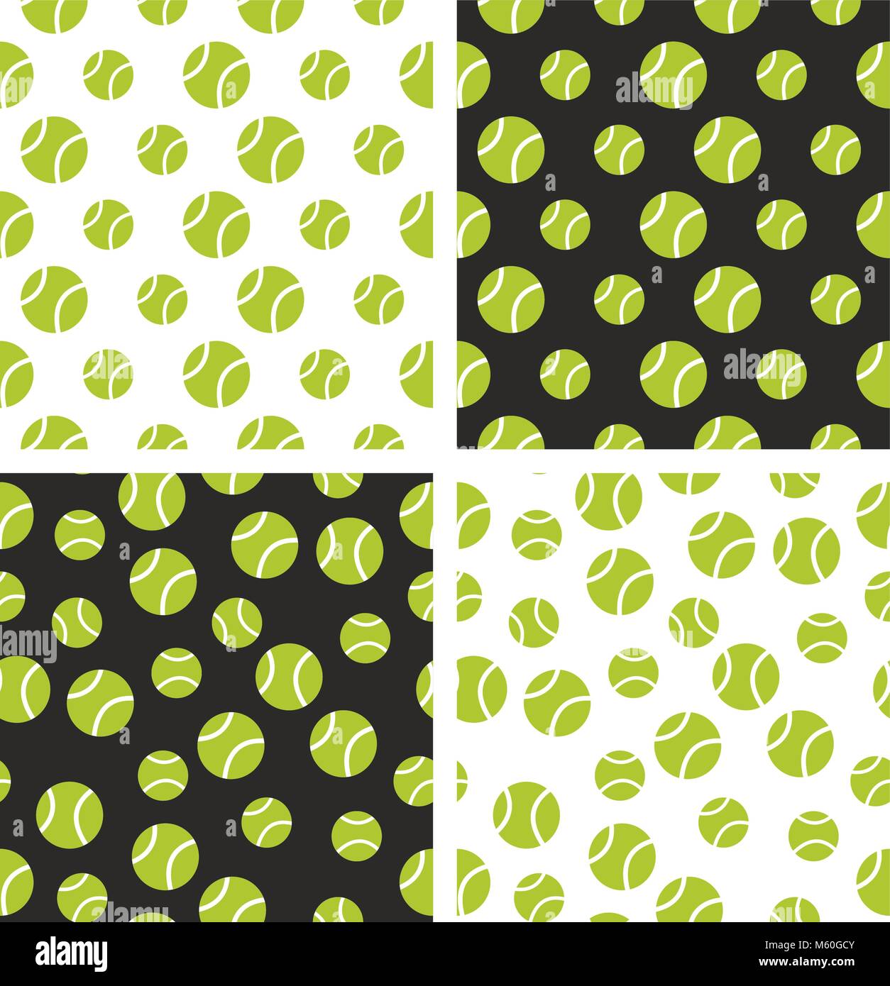 Tennis Ball Seamless Pattern Set Stock Vector Image & Art - Alamy