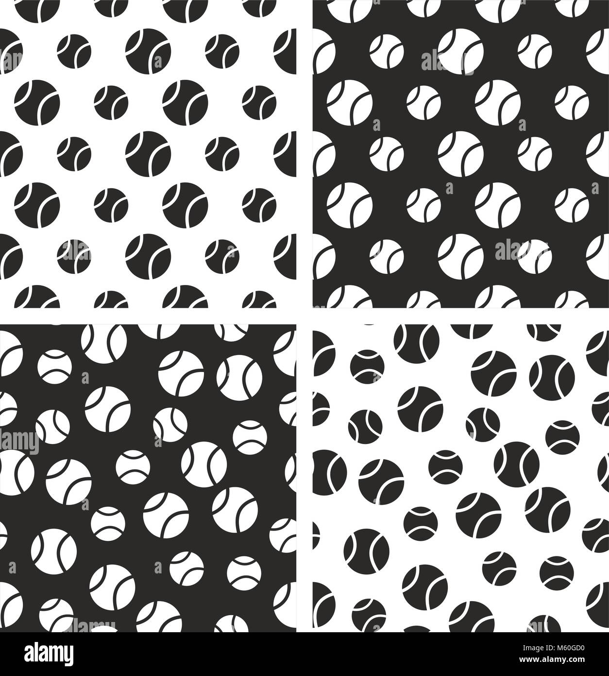 Tennis Ball Seamless Pattern Set Stock Vector Image & Art - Alamy