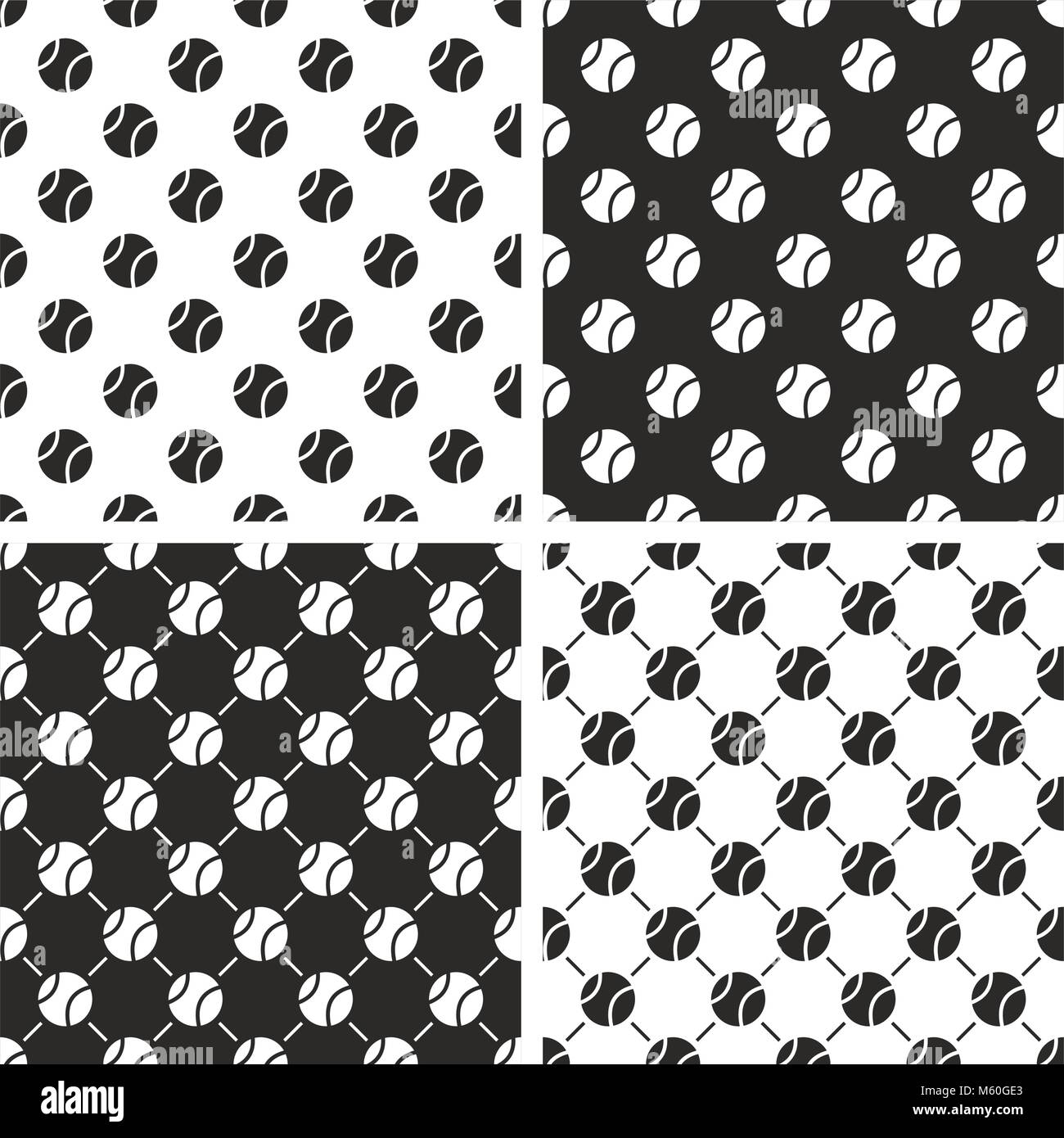 Tennis Ball Seamless Pattern Set Stock Vector Image & Art - Alamy