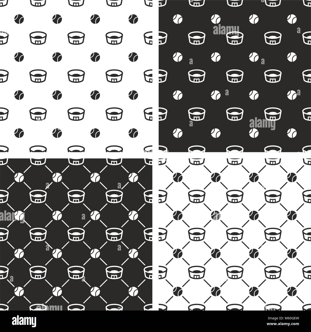 Tennis Stadium Seamless Pattern Set Stock Vector Image & Art - Alamy
