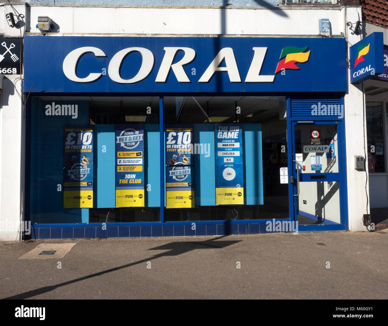 Coral betting shop in Water Lane, Totton, Hampshire, England, UK Stock Photo