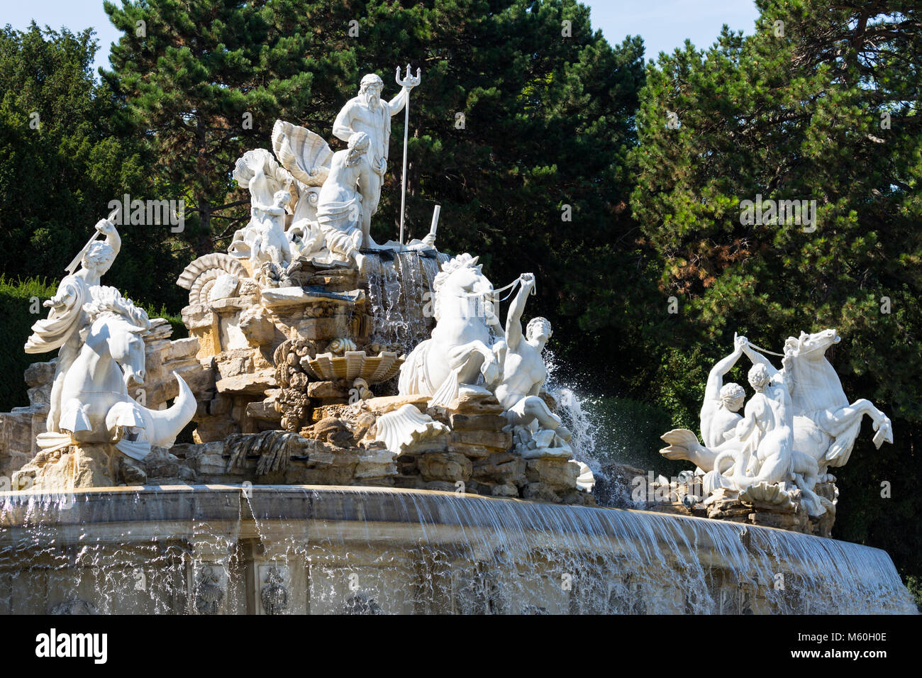 The Neptune fountain at Schönbrunn Palace, Schonbrunn, Vienna, Austria. Stock Photo