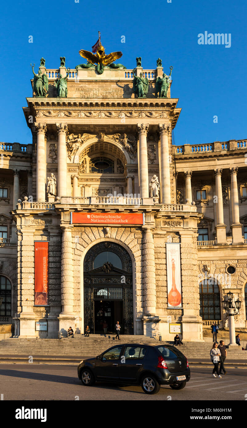Neue Burg wing main entrance of the Hofburg Palace,  Wien, Vienna, Austria. Stock Photo