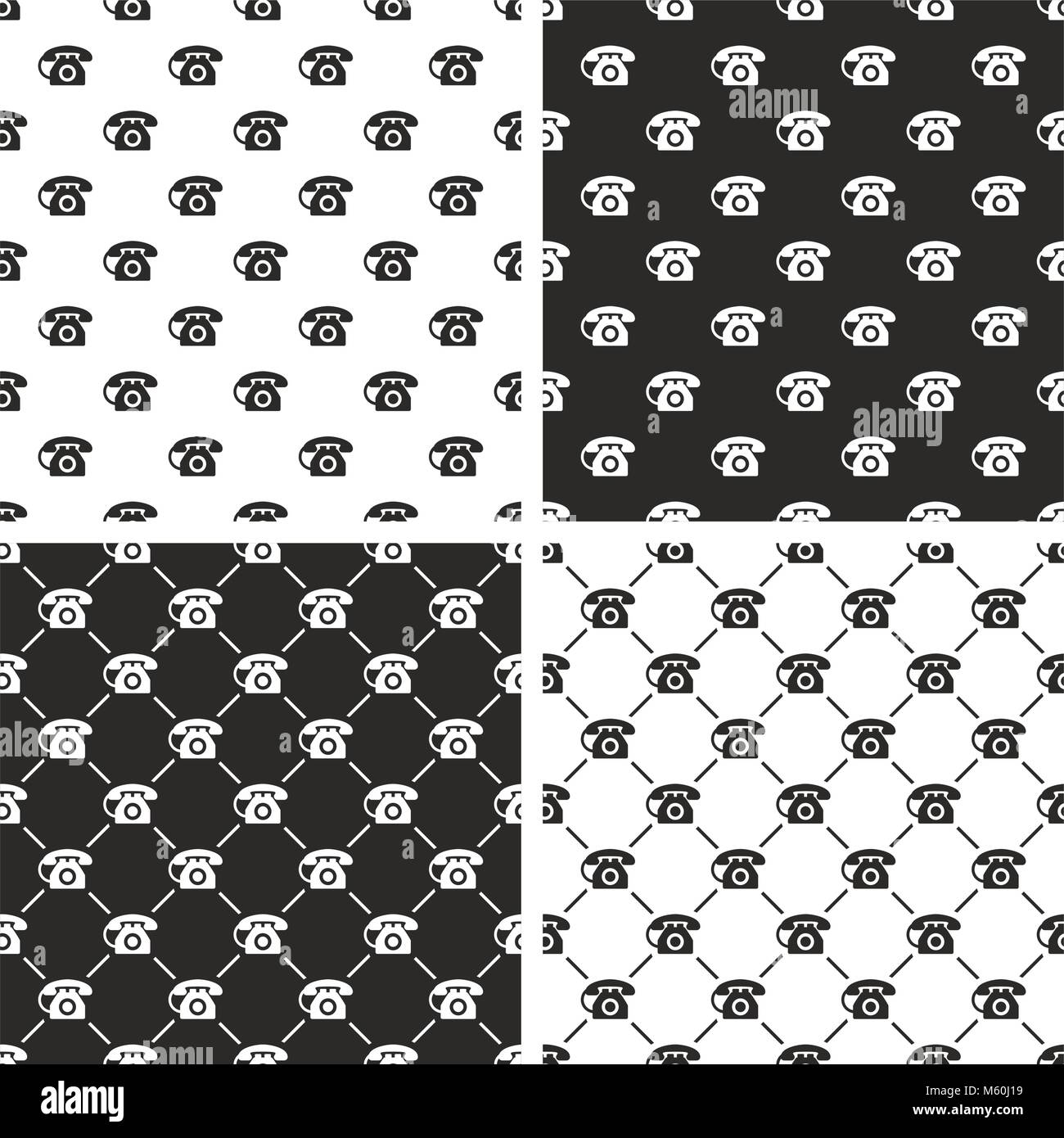Telephone or Landline Icon Seamless Pattern Set Stock Vector Image ...