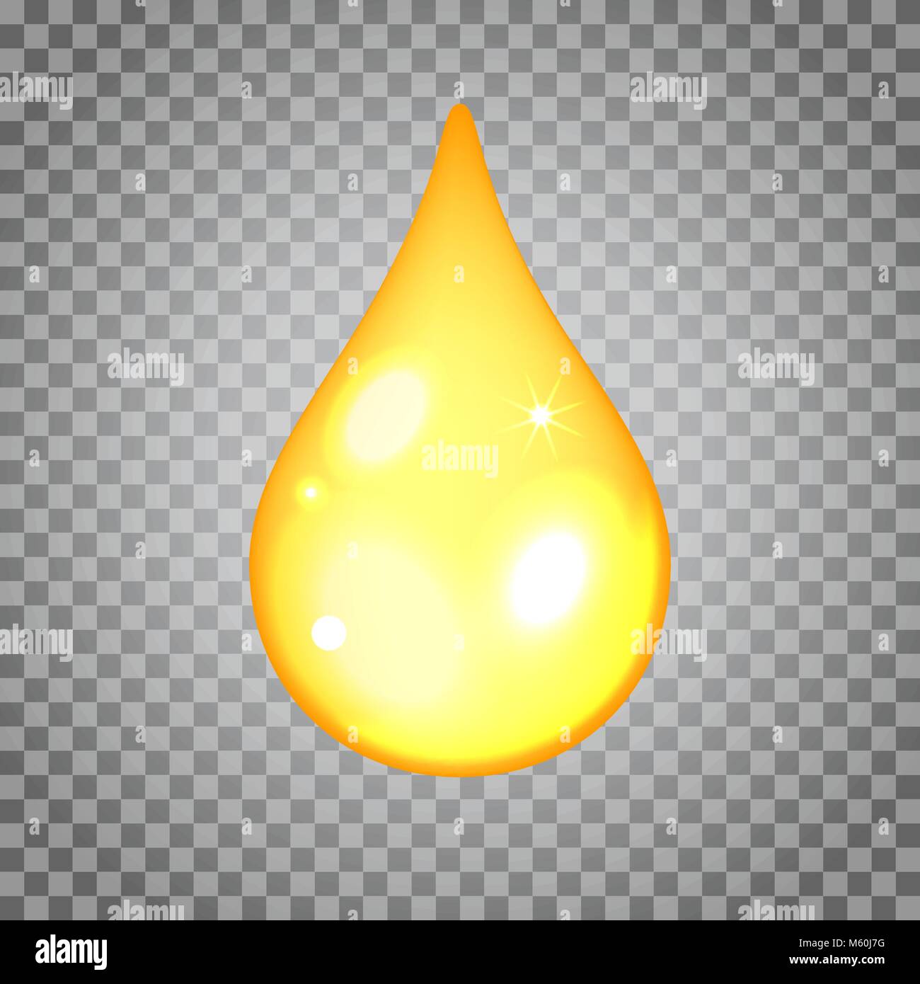 Cute Oil Drop Icon on Transparent Background . Isolated Vector Illustration  Stock Vector