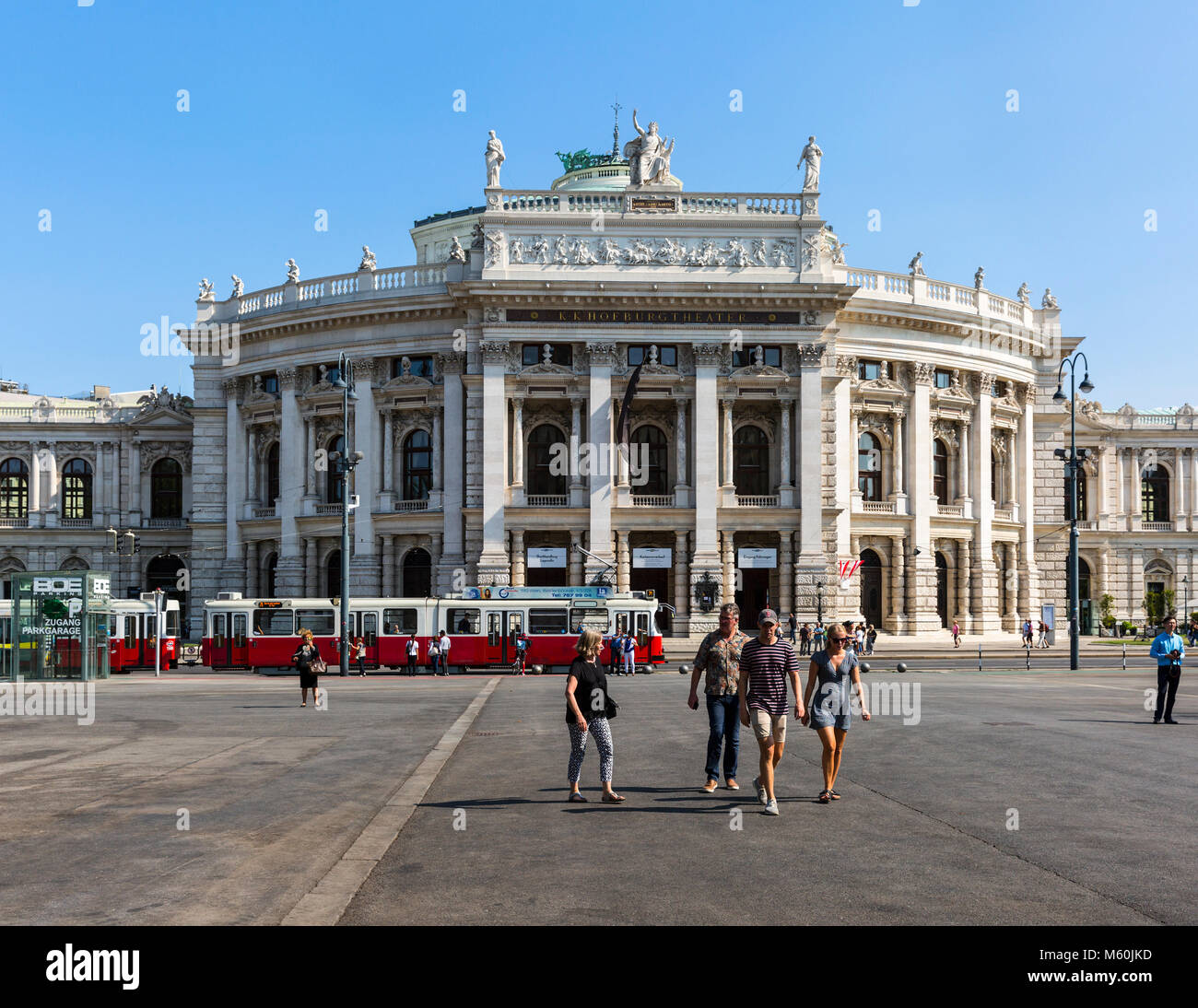 The Hofburgtheater (die Burg) with City Tram, Wien, Vienna Austria. Stock Photo