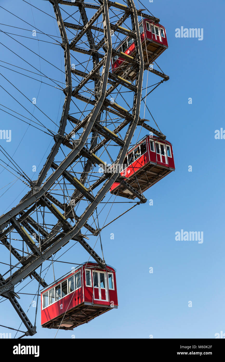 The Wiener Riesenrad Ferris wheel at Prater amusement park, Leopoldstadt, Vienna, Austria Stock Photo