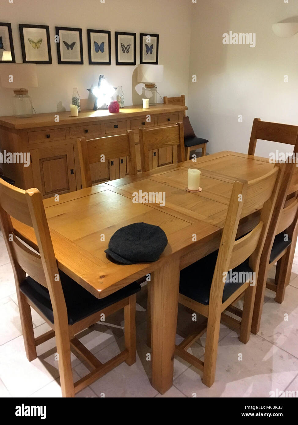 Solid oak furniture, barn interior Stock Photo Alamy