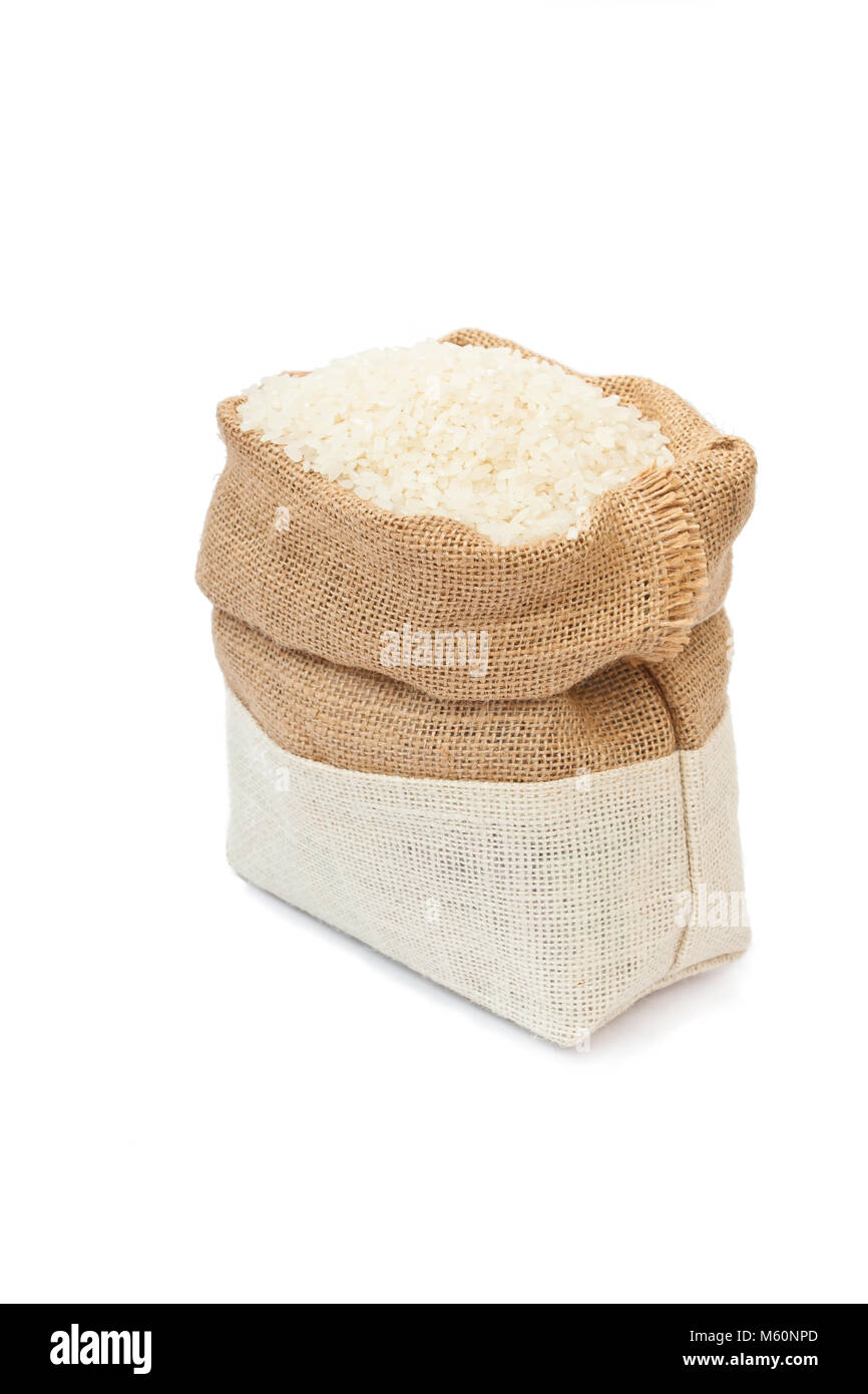 rice  bag isolated image Stock Photo