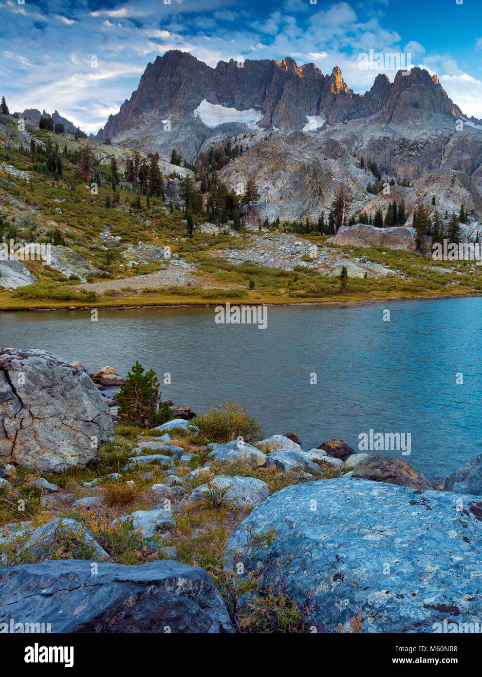 Ediza Lake, The Minarets, Ansel Adams Wilderness, Inyo National Forest, Eastern Sierra, California Stock Photo