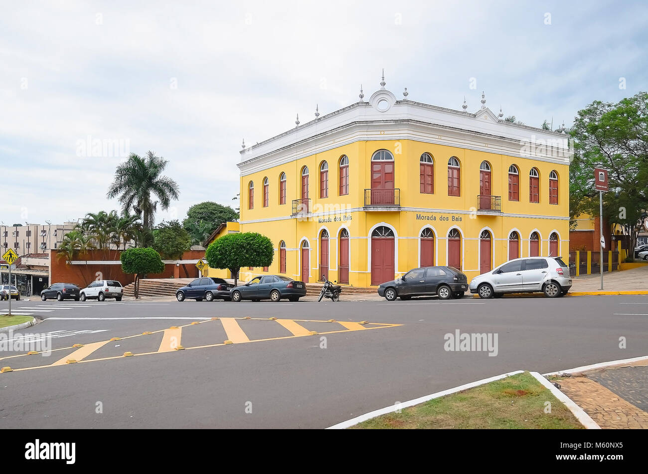 Campo Grande, Brazil - February 24, 2018: Historic building from Campo Grande MS called Morada dos Bais. Today this place is a touristic place for inf Stock Photo