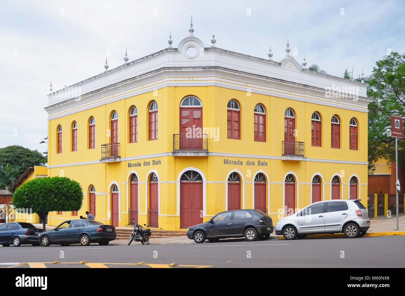 Campo Grande, Brazil - February 24, 2018: Historic building from Campo Grande MS called Morada dos Bais. Today this place is a touristic place for inf Stock Photo
