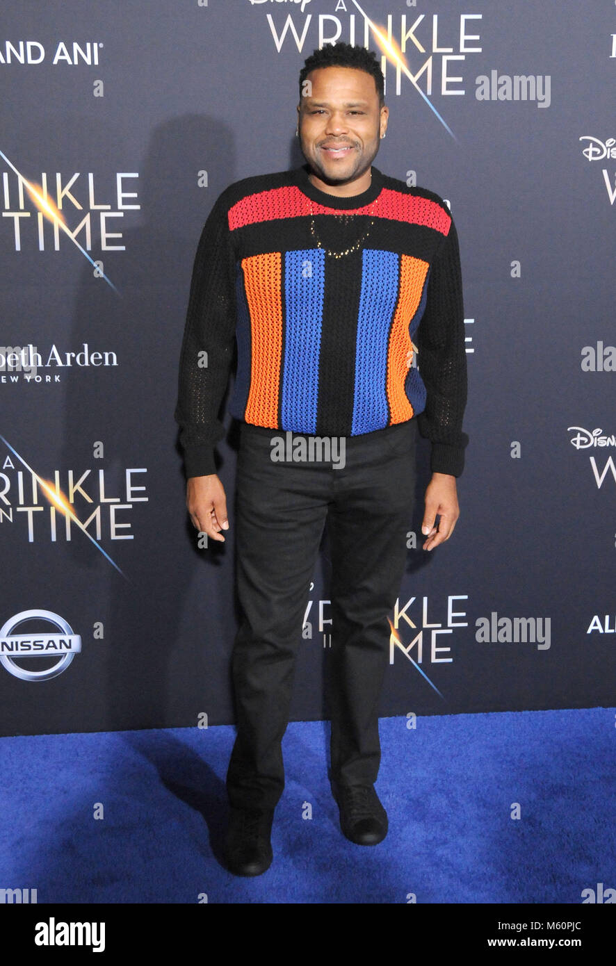 Los Angeles, USA. 26th Feb, 2018. Actor Anthony Anderson attends the World Premiere of Disney's' 'A Wrinkle In Time' at the El Capitan Theatre on February 26, 2018 in Los Angeles, California. Photo by Barry King/Alamy Live News Stock Photo