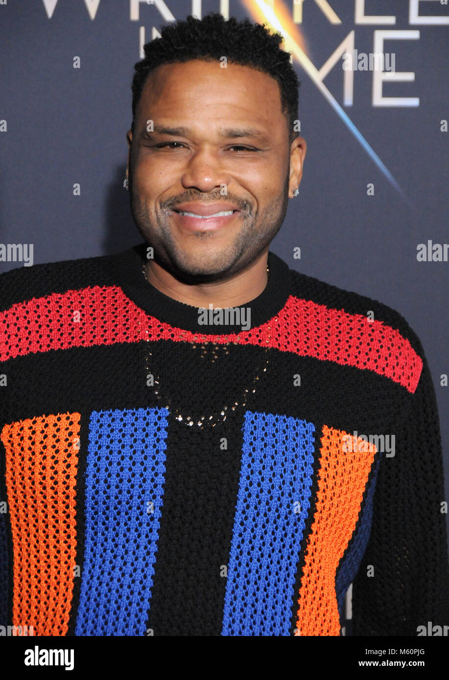 Los Angeles, USA. 26th Feb, 2018. Actor Anthony Anderson attends the World Premiere of Disney's' 'A Wrinkle In Time' at the El Capitan Theatre on February 26, 2018 in Los Angeles, California. Photo by Barry King/Alamy Live News Stock Photo