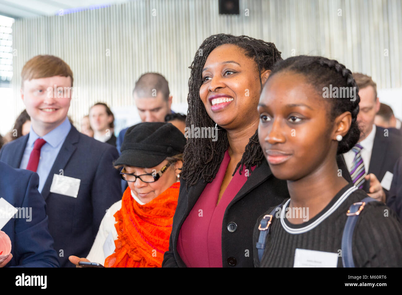 City Hall, London, 27th Feb 2018. Dawn Butler, MP (2nd from right) The Mayor of London Sadiq Khan announces the winners of the London Borough of Culture competition at a special presentation at City Hall.  The £3.5-million London Borough of Culture award, is a major new initiative. Funding will help the winning boroughs to stage a programme of world-class cultural events and initiatives. Credit: Imageplotter News and Sports/Alamy Live News Stock Photo